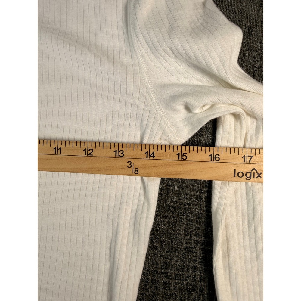 Intimately Free‎ People Women Ivory Ribbed Mock Neck Long Sleeve Top Size M - Picture 8 of 9